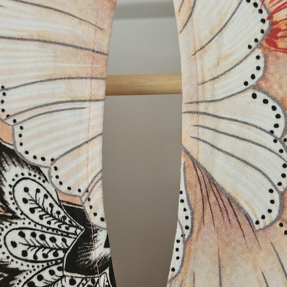 Anthropologie Floral Paisley Mini Dress in Green and Peach - Picture 5 of 6